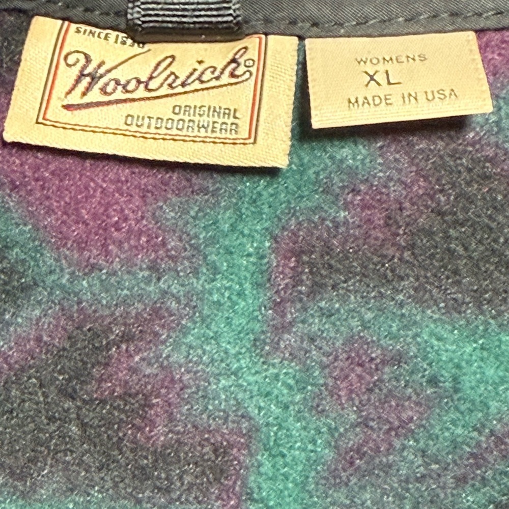 Woolrich Womens Vintage Fleece Pullover XL Aztec Print Snap Mock Neck 90s‎ - Picture 10 of 12